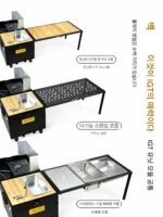 Jansen 야외 모바일 주방 차량 다기능 소형 주방 ​​상자 캠핑 피크닉 스토브 바베큐 접이식 테이블 휴대용 휠 - 이미지 5