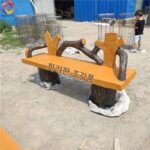 시멘트 모조 목재 벤치 콘크리트 벤치 벤치 레스트 레저 백 의자 공원 야외 정원 벤치 벤치 - 이미지 2