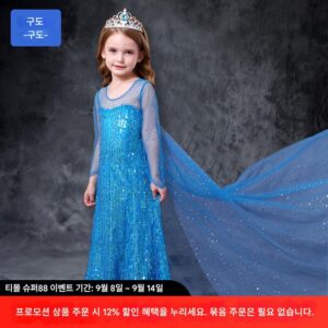 엘사 공주 드레스 겨울왕국 2 엘사 스커트 엘사 여아 봄 가을 긴팔 아동복 엘사 드레스 여성