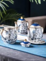 고가치 크리에이티브 가정용 세라믹 조미료 병 오일, 소금, 소스 및 식초 냄비 고급 주방 조미료 상자 보관 조합 세트 - 이미지 3