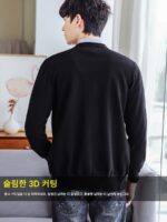 가을 회색 스웨터 남성 니트 카디건 재킷 캐주얼 봄 가을 얇은 V넥 중년 및 노인의 따뜻함을 유지하는 최고의 옷 - 이미지 5