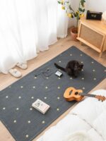 세탁 가능한 면 자수 바닥 매트 다기능 침실 침대 옆 카펫 거실 소파 커피 테이블 순면 발 매트 기계 세탁 가능 - 이미지 3