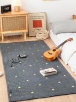 세탁 가능한 면 자수 바닥 매트 다기능 침실 침대 옆 카펫 거실 소파 커피 테이블 순면 발 매트 기계 세탁 가능 - 이미지 4