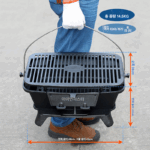 옌장 대형 FDA 식품 등급 숯 주철 바베큐 그릴 야외 피크닉 빌라 안뜰 자보 바베큐 그릴 8인용 - 이미지 2