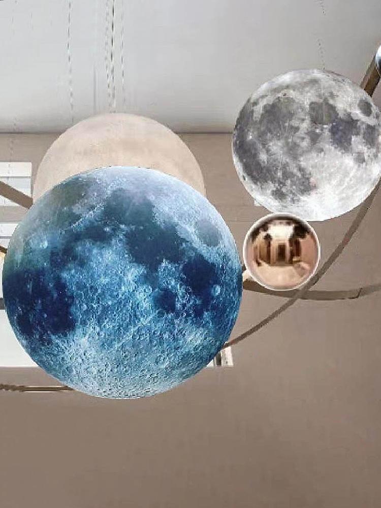 main_634839552713_0 3D 프린팅 달 램프 샹들리에 디자이너 크리에이티브 플래닛 램프 바 분위기 장식 레스토랑 맞춤형 야외 - 이미지 1