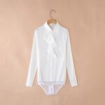 여성용 고급 원피스 셔츠, 니치 프렌치 스타일, 고급 아세테이트 새틴 점프수트, 2023년 봄 - 이미지 3