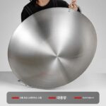 특대형 스테인리스 비자성 프라이팬 특대형 34-100cm 이중 귀 둥근 바닥 상업용 볶음 식당 시골 대형 냄비 - 이미지 2