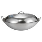 특대형 스테인리스 비자성 프라이팬 특대형 34-100cm 이중 귀 둥근 바닥 상업용 볶음 식당 시골 대형 냄비 - 이미지 5