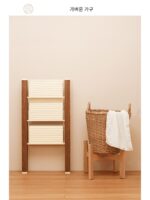 반지지아 오리지널 원목색 가정용 사다리 다기능 접이식 사다리 발코니 꽃꽂이 계단 확장 알루미늄 합금 발판 안정 - 이미지 4