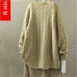 여성용 스웨터 재킷 카디건 짧은 복고풍 문학적 라운드 넥 다용도 캐주얼 긴 니트 스웨터 아우터 봄과 가을 - 이미지 5