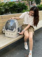 반려동물 고양이 가방 2025년 신형 휴대용 개와 고양이 운반 가방 백팩 대용량 우주 캡슐 개 가방