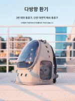 반려동물 고양이 가방 2025년 신형 휴대용 개와 고양이 운반 가방 백팩 대용량 우주 캡슐 개 가방 - 이미지 3