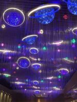 인터넷 유명인 지구본 별이 빛나는 하늘 램프 샹들리에 음악 레스토랑 바 클리어 바 상점 창의적인 분위기 별이 빛나는 하늘 장식 램프 - 이미지 4