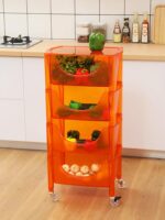 북유럽 주방 선반 트롤리 간식 침실 욕실 이동식 야채 바구니 바닥 다층 수납 선반