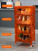 북유럽 주방 선반 트롤리 간식 침실 욕실 이동식 야채 바구니 바닥 다층 수납 선반 - 이미지 2