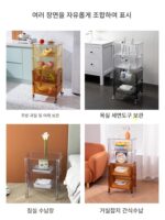 북유럽 주방 선반 트롤리 간식 침실 욕실 이동식 야채 바구니 바닥 다층 수납 선반 - 이미지 3