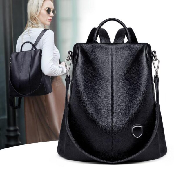 백팩 여성 2025 새로운 도난 방지 정품 가죽 고급 캐주얼 다용도 패션 소가죽 여성 가방 부드러운 가죽 백팩
