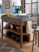미국식 컨트리 사이드보드 견고한 목재 산업 스타일 티 캐비닛 주방 수납 캐비닛 센터 아일랜드 조리대 조리대 캐비닛 - 이미지 2