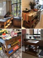 미국식 컨트리 사이드보드 견고한 목재 산업 스타일 티 캐비닛 주방 수납 캐비닛 센터 아일랜드 조리대 조리대 캐비닛 - 이미지 3