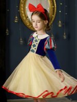 백설공주 드레스 여자 가을 겨울 플러스 벨벳 드레스 디즈니 코스프레 드레스 크리스마스 아동복 - 이미지 4