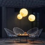 북유럽 3D 프린팅 문 샹들리에 모던 심플 어린이방 레스토랑 침실 발코니 싱글 헤드 툴링 플래닛 램프 - 이미지 3