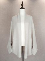 2025년 봄 여성용 중간 길이 숄 루즈 홀로우 니트 카디건 케이프 배트 슬리브 스웨터 재킷 - 이미지 2