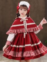 로리타 소녀 공주 드레스 정품 풀세트 공연 의상 할로윈 공연 의상 빨간모자 의상 어린이 스커트 - 이미지 2