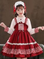 로리타 소녀 공주 드레스 정품 풀세트 공연 의상 할로윈 공연 의상 빨간모자 의상 어린이 스커트 - 이미지 4