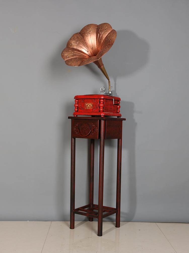 main_661929450568_0 복고풍의 고풍스러운 축음기 모델 장식품 비닐 레코드 플레이어 홈 소프트 장식 사진 소품 거실 장식 - 이미지 1