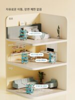 Yiruikang 이동식 책장 책장 수납 카트 바퀴 달린 트롤리 홈 스터디 학생 어린이 책장 수납 선반 - 이미지 5