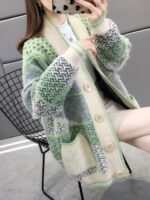 밍크 플리스 니트 카디건 재킷 여성 가을 ​​의류 2025년 신상품 루즈 여성 스웨터 트렌디 가을 겨울 올매치 두꺼운 - 이미지 3