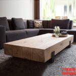 와비사비 스타일 원목 커피 테이블 가정용 티 테이블 소형 아파트 거실 철제 아트 레트로 사각형 원목 조합 통나무 티 테이블