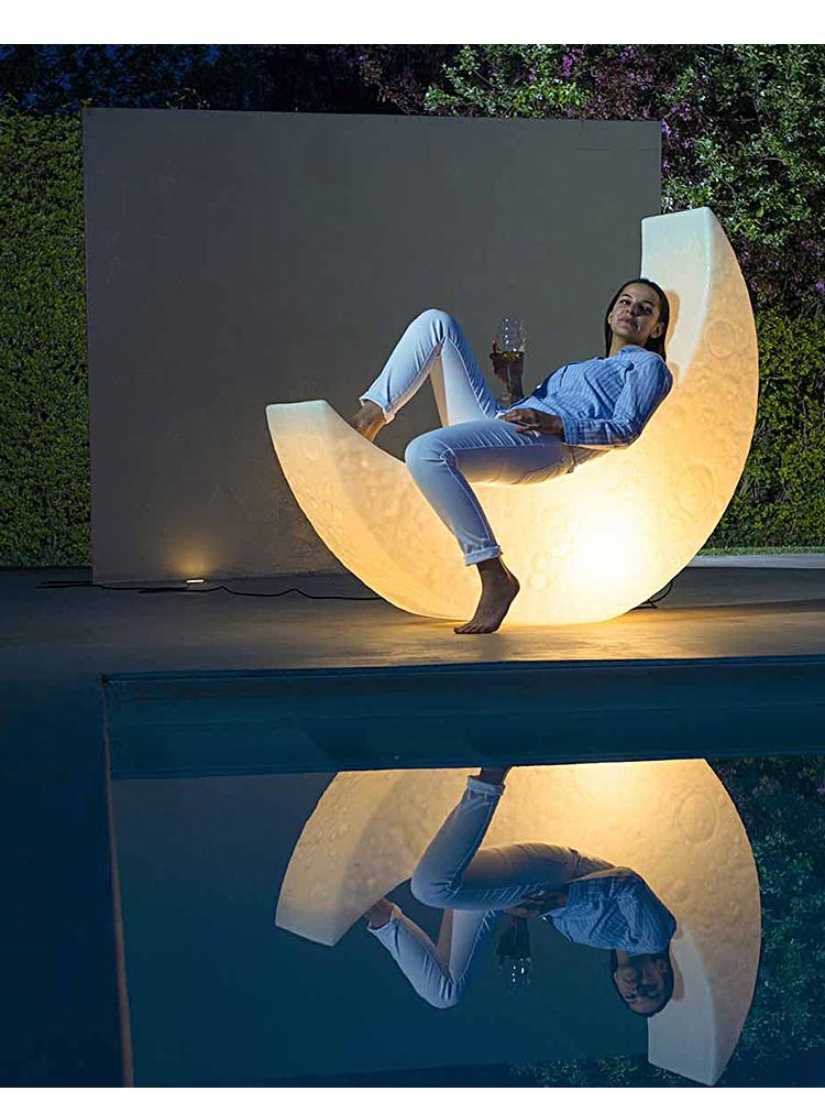 main_669481802497_0 야외 달 램프 방수 잔디 램프 수영장 램프 라운지 의자 분위기 디자인 창의적인 안뜰 정원 초승달 램프 - 이미지 1