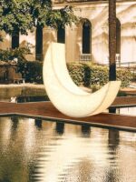 야외 달 램프 방수 잔디 램프 수영장 램프 라운지 의자 분위기 디자인 창의적인 안뜰 정원 초승달 램프 - 이미지 2