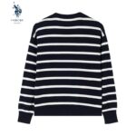 uspoloassn 미국 폴로 협회 봄 여성용 스트라이프 니트 카디건 캐주얼 라이트 니트 재킷 - 이미지 3