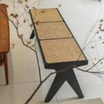 찬디가르 라탄 의자 북유럽 앤틱 원목 롱 벤치 홈스테이 의류 매장 레저 라탄 신발 교환 낮은 의자 침대 끝 - 이미지 3