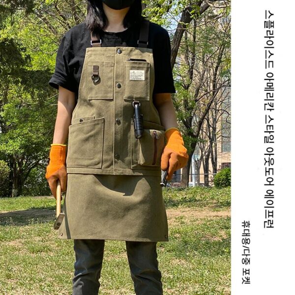 남성, 정원사, 목수, 캠핑, 피크닉, 야외 레트로 방오 작업복, 맞춤 인쇄 로고를 위한 미국식 앞치마