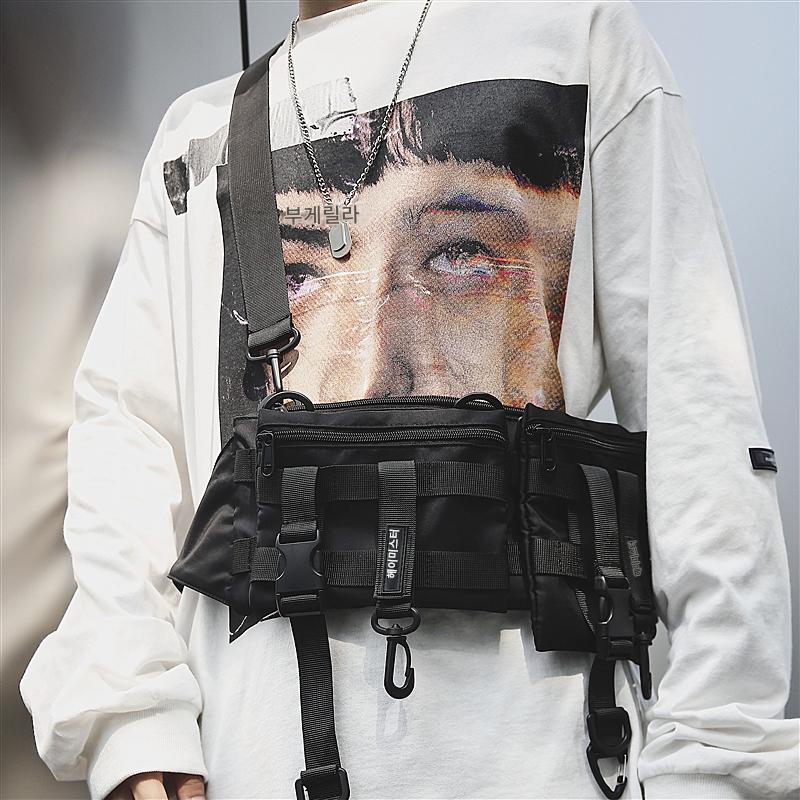 main_676787711832_0 탈부착 가능한 조합형 다기능 기능성 윈드 작업복 가슴 가방 남성 메신저 가방 트렌디 브랜드 허리 가방 일본식 개성 어깨 - 이미지 1