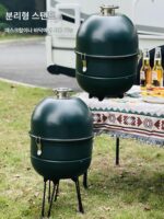 우주선 휴대용 야외 바베큐 그릴 미국식 스튜잉 오일 무연 자동 주행 캠핑 스테인리스 스틸 바베큐 장비 - 이미지 2