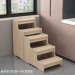 견고한 목재 가정용 계단 2단 3단 이중 용도 수납 계단 발판 떠 있는 창틀 발코니 사다리 - 이미지 2