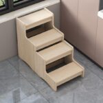 견고한 목재 가정용 계단 2단 3단 이중 용도 수납 계단 발판 떠 있는 창틀 발코니 사다리 - 이미지 4