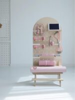 피트니스 홀보드 스크린 펀치프리 수직 요가매트 보관대 스포츠용품 진열대 바닥걸이대 - 이미지 2