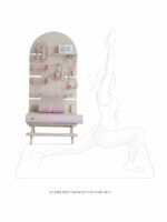 피트니스 홀보드 스크린 펀치프리 수직 요가매트 보관대 스포츠용품 진열대 바닥걸이대 - 이미지 4