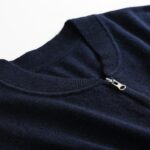 에르되시 시티 가을 겨울 야구 칼라 네이비 블루 워스티드 남성용 캐시미어 스웨터 지퍼 카디건 스웨터 니트 재킷 - 이미지 3