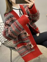 2025년 가을 신상 여성 스웨터 재킷 루즈 패션 두꺼운 니트 카디건 초가을 스타일 상의 여성 의류 - 이미지 4