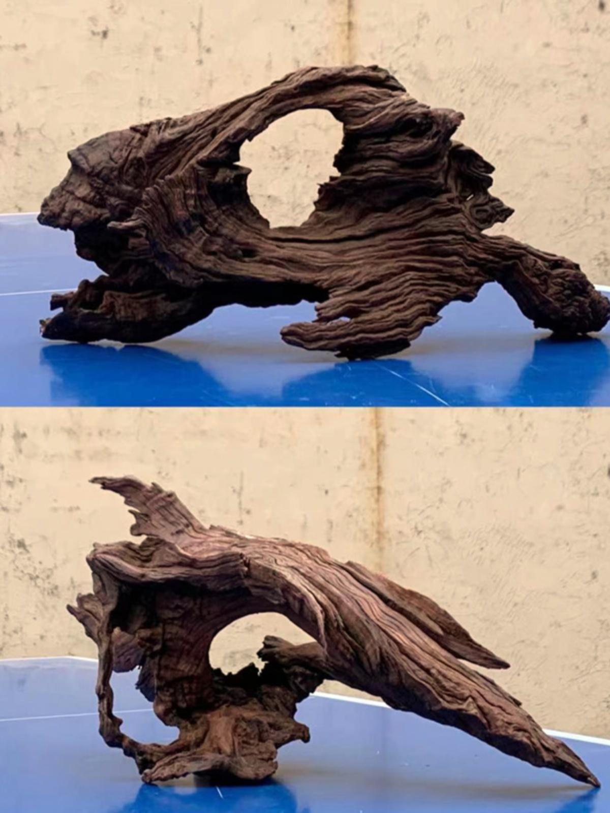 main_682345956373_0 샤오미 어항 침몰형 목재 20-40cm 조경 장식품 소형 천연 보라색 티크 아치 다리 남미 나무 그루터기 거북이 일광욕 플랫폼 - 이미지 1