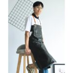 북유럽 스타일 앞치마 방수 및 내유 홈 주방 카페 남녀 작업복 PU 가죽 맞춤 로고 인쇄 - 이미지 3