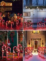 태양광 장식 조명 크리스마스 분위기 조명 야외 빌라 광장 축제 장면 레이아웃 정원 잔디 조명 - 이미지 4