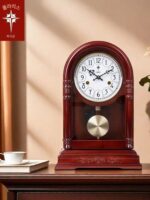 폴라리스 기계식 탁상시계 복고풍 원목 시계 황동 기계식 구식 벽난로 시계 새로운 중국식 진자 시계 - 이미지 3