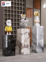 01바닥형 장식장식 받침대 | 거실 입구 대리석 암석 슬라브 디스플레이 높이 플랫폼 돌 기둥 꽃 스탠드